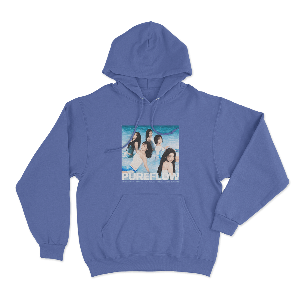 Le Sserafim Pureflow Group Unisex Hoodie Blue Le Sserafim Pureflow Group Unisex Hoodie Blue