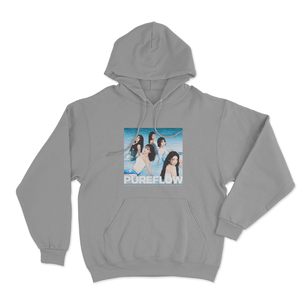 Le Sserafim Pureflow Group Unisex Hoodie Grey Le Sserafim Pureflow Group Unisex Hoodie Grey