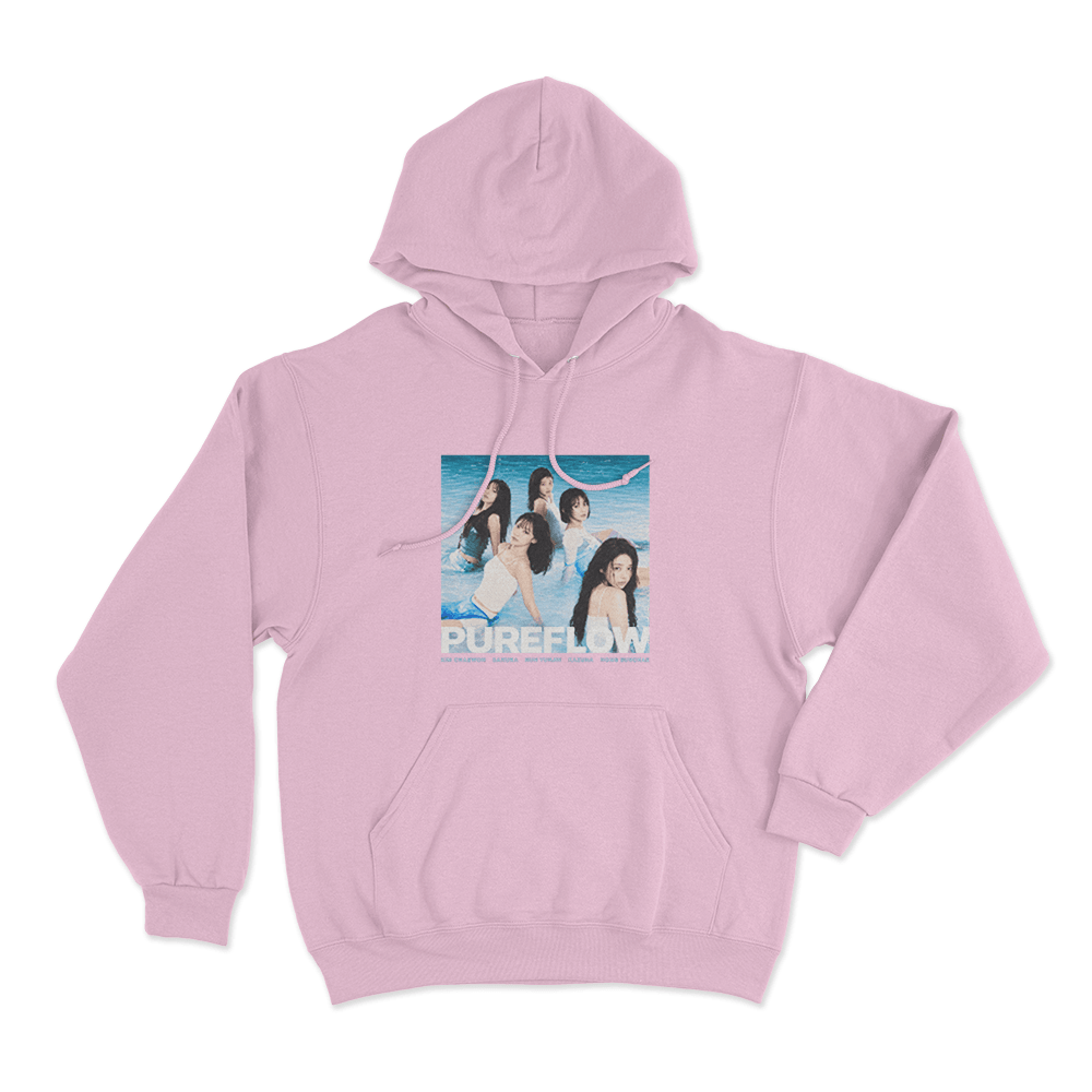 Le Sserafim Pureflow Group Unisex Hoodie Pink Le Sserafim Pureflow Group Unisex Hoodie Pink
