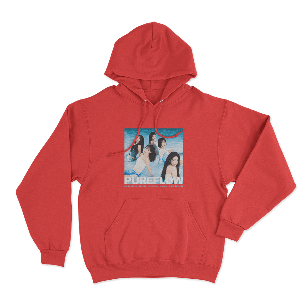 Le Sserafim Pureflow Group Unisex Hoodie Red Le Sserafim Pureflow Group Unisex Hoodie Red