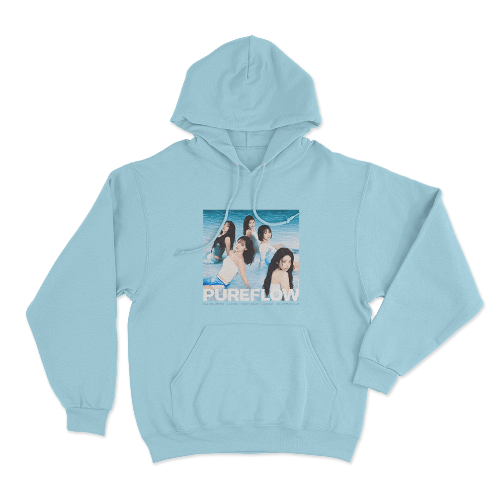 Le Sserafim Pureflow Group Unisex Hoodie Sky Blue Le Sserafim Pureflow Group Unisex Hoodie Sky Blue