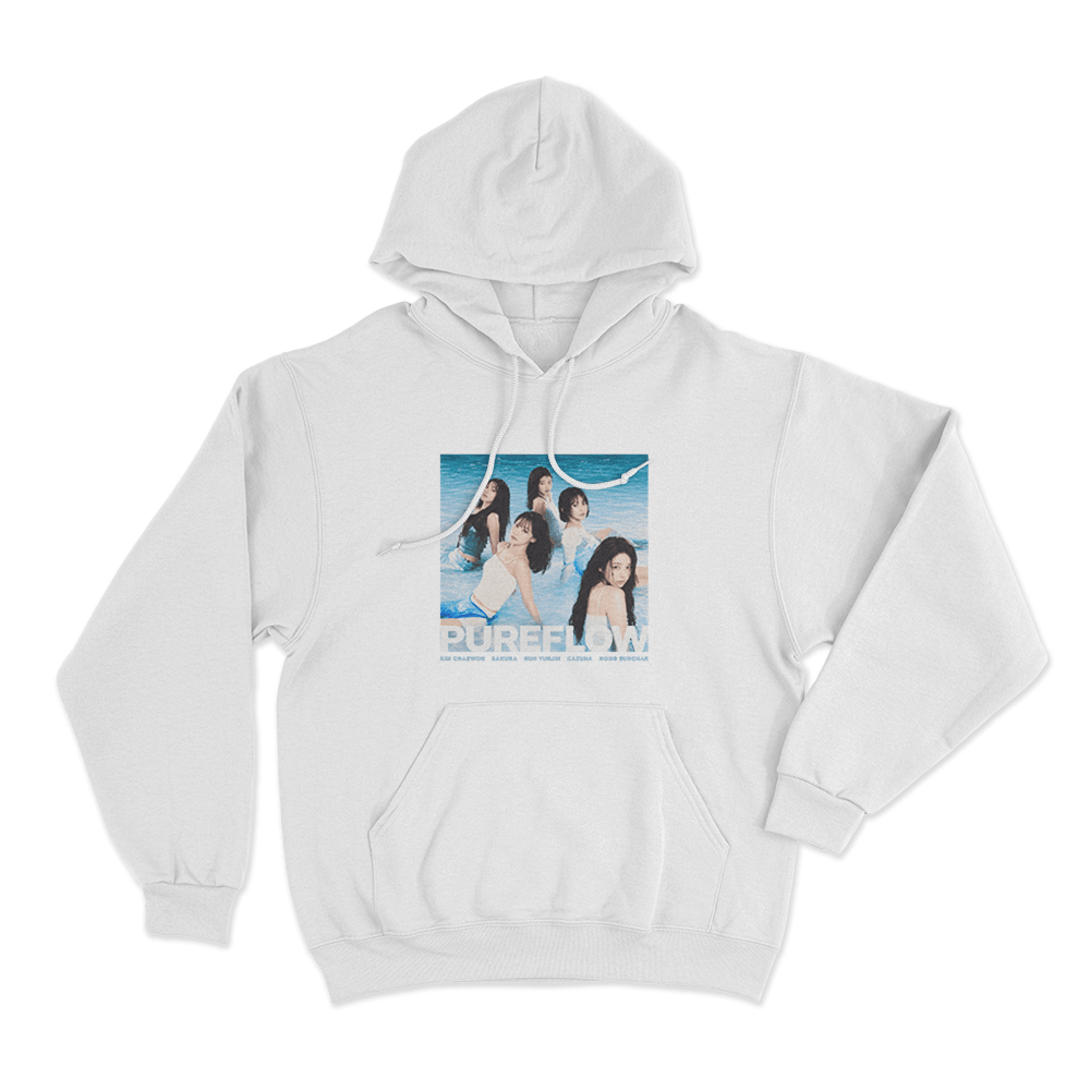 Le Sserafim Pureflow Group Unisex Hoodie White Le Sserafim Pureflow Group Unisex Hoodie White